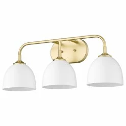 Best Pirce ⭐ Golden Lighting Zoey 3 Light Bath Vanity, Olympic Gold With White ⭐ -Progress Lighting Shop 06015be401730ec7 0683 w800 h800 b1 p0