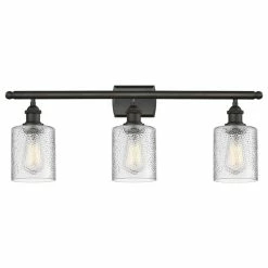 Cheapest ⭐ Innovations Lighting Cobbleskill 3-Light Bath Fixture, Clear Ripple Glass, Oil Rubbed Bronze 😍