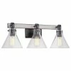 Best Pirce ⭐ Kira Home Anza 25" Farmhouse / Bathroom Light, Conic Seeded Glass Shades, White ✔️