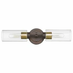 Best reviews of ⭐ Lighting Favorites 2 Light Cylinder Mid Century Modern Vanity Bath Lighting In Bronze And Brass 🤩