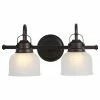 Best deal 🧨 JONATHAN Y Virginia 1-light Metal/Glass LED Vanity Light, Oil Rubbed Bronze, 2-Light ❤️