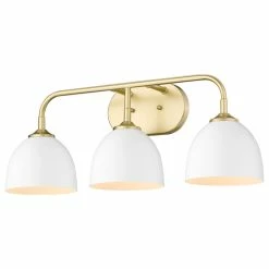 Best Pirce ⭐ Golden Lighting Zoey 3 Light Bath Vanity, Olympic Gold With White ⭐