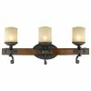 Flash Sale 👏 Golden Lighting 1821-BA3 BI Madera 3 Light Bath Vanity, Black Iron 💯