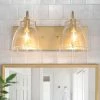 Best deal 🤩 LALUZ Gold Clear Glass Wall Lamp Vanity Light, 2-Light 👏