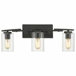 Best deal 🎁 Golden Lighting Monroe 3-Light Bath Vanity, Black With Clear Glass 💯 -Progress Lighting Shop 1e4147f401730f02 5191 w800 h800 b1 p0