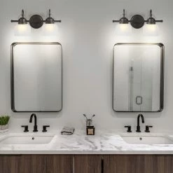 Best deal 🧨 JONATHAN Y Virginia 1-light Metal/Glass LED Vanity Light, Oil Rubbed Bronze, 2-Light ❤️ -Progress Lighting Shop 28414aac037e541a 3924 w800 h800 b0 p0