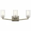 New 🎉 Kichler Deryn 3 Light Bath Light In Distressed Antique Gray 🔔
