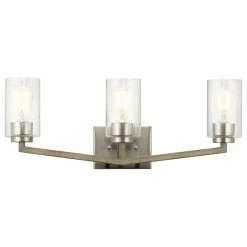 New 🎉 Kichler Deryn 3 Light Bath Light In Distressed Antique Gray 🔔