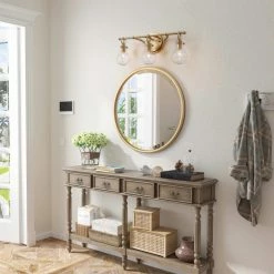 Top 10 👍 LNC Lighting LNC Modern 3-Light Matte Gold Teaedrop Shade Clear Glass Bathroom Lighting 🔔 -Progress Lighting Shop 2f215134036a2603 6378 w800 h800 b0 p0