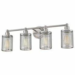 Hot Sale 🔔 EGLO USA Verona 4-Light Bathroom Vanity Light, Brushed Nickel 🤩