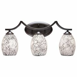 Best reviews of 😍 Toltec Lighting Zilo 3 Light Bath Bar, 5" Black Fusion Glass 👏