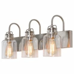 Hot Sale 🔥 Luende 3 Light Dimmable LED Vanity Light Modern Wall Sconces, Silver 🎉 -Progress Lighting Shop 32816e2e0ef1198e 9388 w800 h800 b1 p0