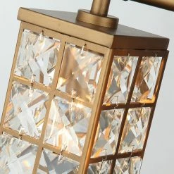 Best Pirce ✨ Whoselamp Modern 20 In. 3-Light Gold Wall Sconce Vanity Light With Crystal Cuboid Shade 🎉 -Progress Lighting Shop 3431881503102083 2760 w800 h800 b0 p0