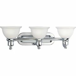 New 🔥 Progress Lighting 3-100W Medium Bath Bracket, Polished Chrome 🔥