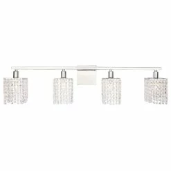 Outlet 🎁 Elegant Furniture & Lighting Phineas 4 Light Wall Sconce, Chrome 🌟