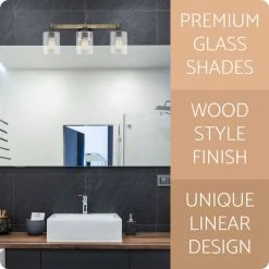 Buy 👏 Kira Home Higgins 23.5" Farmhouse / Bathroom Light, Cylinder Glass Shades ✔️ -Progress Lighting Shop 4801d7be02317fa5 8655 w800 h800 b0 p0