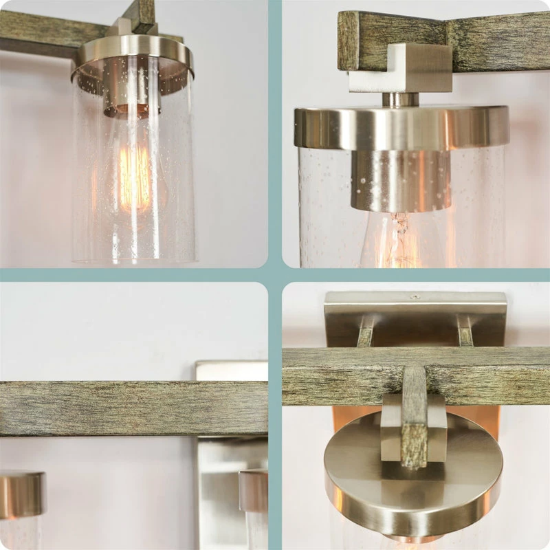 Best deal ❤️ Kira Home Concord 22" Farmhouse / Bathroom Light, Seeded Cylinder Glass Shades 🧨 5 Best deal ❤️ Kira Home Concord 22" Farmhouse / Bathroom Light, Seeded Cylinder Glass Shades 🧨 - Image 5