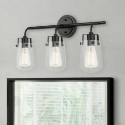 New 🧨 Worldwide Lighting Bota 3-Light Black Finish Vanity Light 6.5x22"x12.5" ⭐ -Progress Lighting Shop 4ba115bd0ff8b4af 7358 w800 h800 b0 p0