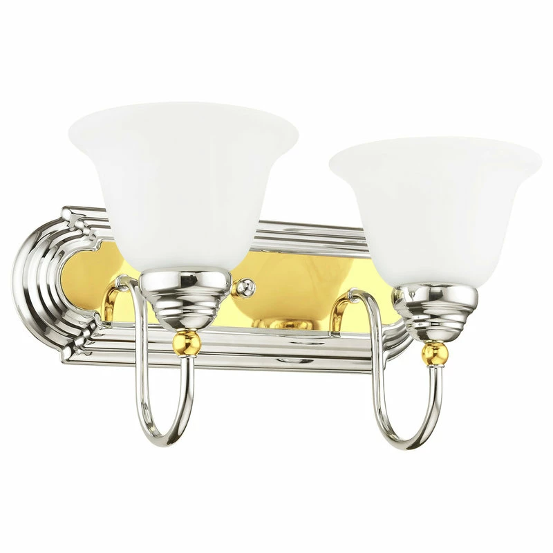 Best Sale 😍 Livex Lighting Inc. Belmont Bath Light, Chrome And Polished Brass ⭐ 2 Best Sale 😍 Livex Lighting Inc. Belmont Bath Light, Chrome And Polished Brass ⭐ - Image 2