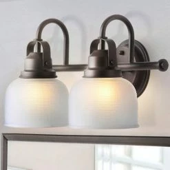 Best deal 🧨 JONATHAN Y Virginia 1-light Metal/Glass LED Vanity Light, Oil Rubbed Bronze, 2-Light ❤️ -Progress Lighting Shop 55d1a853037e5418 3924 w800 h800 b0 p0