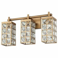 Best Pirce ✨ Whoselamp Modern 20 In. 3-Light Gold Wall Sconce Vanity Light With Crystal Cuboid Shade 🎉 -Progress Lighting Shop 56b1837503102072 2760 w800 h800 b1 p0