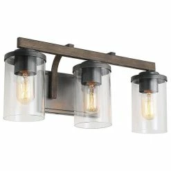 Best reviews of 😉 LALUZ 3-Light Modern Farmhouse Matte Black And Wood Grey Bathroom Vanity Lights ✨ -Progress Lighting Shop 5e61fa4a036b17e3 6310 w800 h800 b1 p0