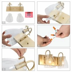 Best deal 🤩 LALUZ Gold Clear Glass Wall Lamp Vanity Light, 2-Light 👏 -Progress Lighting Shop 64612aca01c05e7a 1194 w800 h800 b1 p0