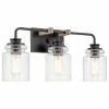 Best deal 😍 Kira Home Orson 22" Farmhouse / Bathroom Light, Cylinder Glass Shades, Smoked 👍