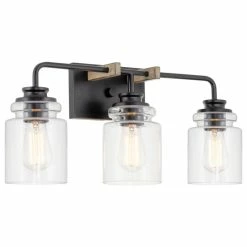 Best deal 😍 Kira Home Orson 22" Farmhouse / Bathroom Light, Cylinder Glass Shades, Smoked 👍