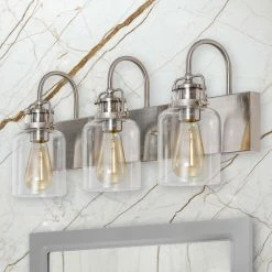 Hot Sale 🔥 Luende 3 Light Dimmable LED Vanity Light Modern Wall Sconces, Silver 🎉 -Progress Lighting Shop 6771174f0ef1197e 9388 w800 h800 b0 p0