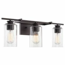Best deal ⌛ Kira Home Graham 23.5" Farmhouse / Bathroom Light, Seeded Glass Shades, Oil 👏