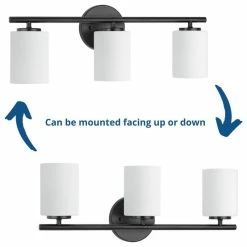 Budget 🛒 Progress Lighting Replay Collection 3-Light Textured Black Etched Glass Modern Bath Vanity Light 🧨 -Progress Lighting Shop 70418fb10ef21d91 3792 w800 h800 b1 p0