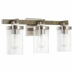 Best deal ❤️ Kira Home Concord 22" Farmhouse / Bathroom Light, Seeded Cylinder Glass Shades 🧨