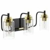 Flash Sale 🧨 Aiwen Industrial Metallic Cylinder Transparent Glass Shade Vanity Lighting, 3-Lights 🔥