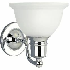 Buy 👏 Progress Lighting 1-100W Medium Bath Bracket, Polished Chrome 🌟