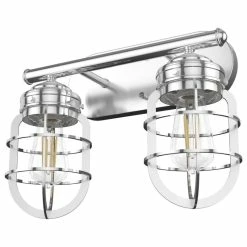 Flash Sale 😀 Hunter Fan Company Starklake 2 Light Bathroom Vanity Light, Chrome 🤩