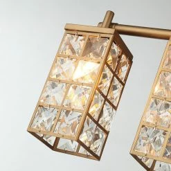 Best Pirce ✨ Whoselamp Modern 20 In. 3-Light Gold Wall Sconce Vanity Light With Crystal Cuboid Shade 🎉 -Progress Lighting Shop 7b21c55d0310207d 2760 w800 h800 b0 p0