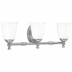 Deals ⭐ Progress Lighting 3-100W Medium Bath Bracket, Polished Chrome 🌟