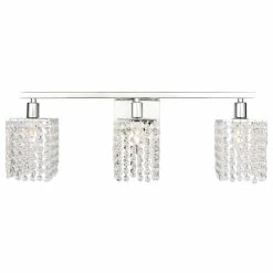 Best deal 🥰 Elegant Furniture & Lighting Brass Finish And Clear Crystals 3-Light Wall Sconce, Chrome 🛒