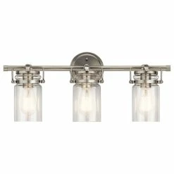 Coupon 🔔 Kichler 45689 Brinley 3 Light 24"W Bathroom Vanity Light - Brushed Nickel ❤️