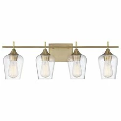 Budget 😉 Savoy House Octave 4-Light Bathroom Vanity Light In Warm Brass ✨