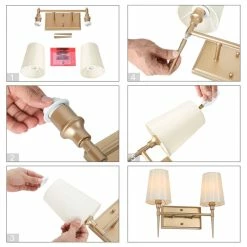 Cheapest 🎉 LALUZ Modern Gold Bathroom Vanity Light With Fabric Shade, 2-Light 💯 -Progress Lighting Shop 91b1565c01c993c3 4156 w800 h800 b1 p0