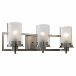 Buy 🥰 Designers Impressions Juno Satin Nickel 3 Light Wall Sconce Bathroom Fixture ⭐