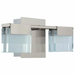 Discount 🔥 EGLO USA Vicino 2-Light LED Bath/Vanity, Satin Nickel, Frosted Clear Glass 🧨