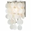 Discount 👍 Vaxcel Elsa Satin Nickel Capiz Shell Coastal Wall Fixture, 1-Light 😀