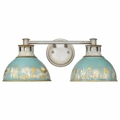 Discount 🎁 Golden Lighting Kinsley Bath Vanity - Aged Galvanized Steel/Antique Teal ✔️