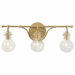 Top 10 👍 LNC Lighting LNC Modern 3-Light Matte Gold Teaedrop Shade Clear Glass Bathroom Lighting 🔔
