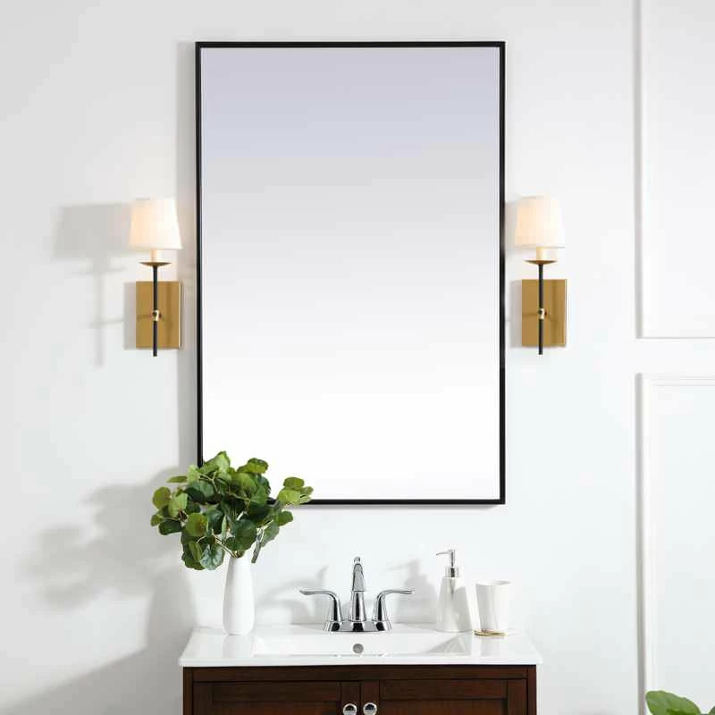 Budget ๐ Elegant Furniture & Lighting Black Finish And White Shade 1-Light Wall Sconce, Brass And Black ๐ 6 Budget ๐ Elegant Furniture & Lighting Black Finish And White Shade 1-Light Wall Sconce, Brass And Black ๐ - Image 6