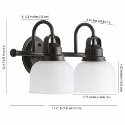 Best deal 🧨 JONATHAN Y Virginia 1-light Metal/Glass LED Vanity Light, Oil Rubbed Bronze, 2-Light ❤️ -Progress Lighting Shop a6e162d1037e5427 3924 w800 h800 b1 p0