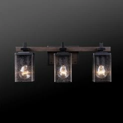 Best Sale ❤️ Globe Electric 3-Light Matte Black Vanity Light With Seeded Glass Shades ⭐ -Progress Lighting Shop a90187fe01819e17 0501 w800 h800 b0 p0